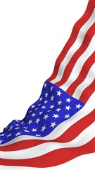 Waving flag of the United States of America. Stars and Stripes. State symbol of the USA. 3D illustration