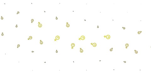 Light Green, Yellow vector pattern with feminism elements.
