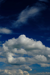 blue sky with clouds at noon