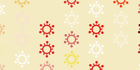 Light Red, Yellow vector template with flu signs.