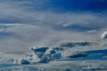 blue sky with clouds at noon