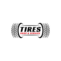 Tire shop icon logo vector design.