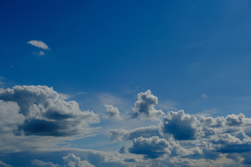 blue sky with clouds at noon