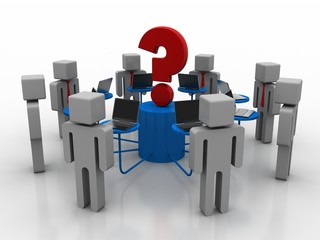 3d illustration Business Network 