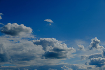 blue sky with clouds at noon