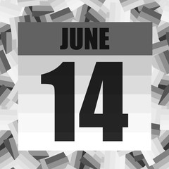 June 14 icon. For planning important day. Fourteenth june. Banner for holidays and special days. Illustration.