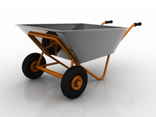 3d rendering Wheelbarrow in construction item
   