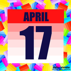 April 17 icon. For planning important day. Banner for holidays and special days. Seventeenth of April. Vector illustration