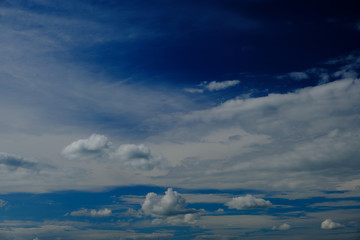 blue sky with clouds at noon