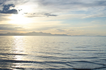 The cool calm and still like water front of the great salt lake in the utah basin area. 