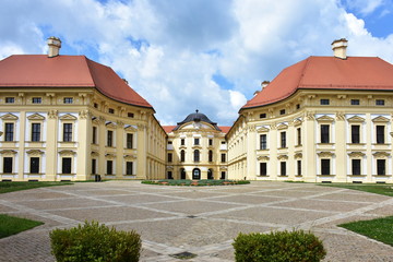 Fototapeta na wymiar Slavkov castle during coronavirus time,Czech republic