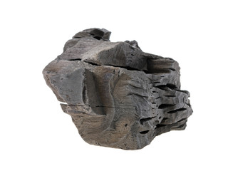 solid wood charcoal on a white background, isolated
