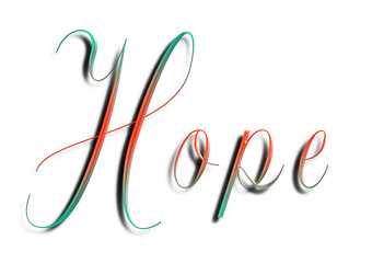 Fototapeta na wymiar Wort, Hoffnung, Kalligrafie