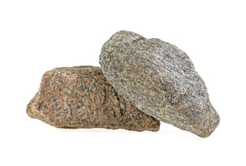 natural granite stone on a white background, isolated