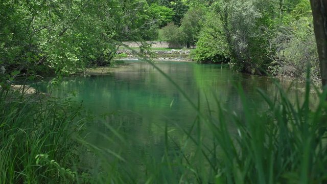 Three clips about springs of Livenza river, in Polcenigo, Italy.