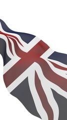 Waving flag of the Great Britain. British flag. United Kingdom of Great Britain and Northern Ireland. State symbol of the UK. 3D illustration