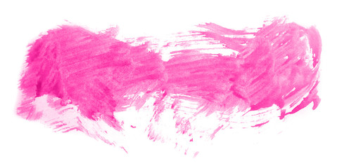 Abstract watercolor background hand-drawn on paper. Volumetric smoke elements. Pink color. For design, web, card, text, decoration, surfaces.