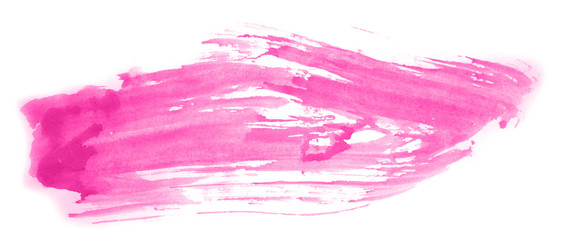 Abstract watercolor background hand-drawn on paper. Volumetric smoke elements. Pink color. For design, web, card, text, decoration, surfaces.