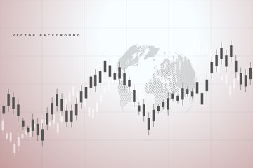 Stock market graph or forex trading chart for business and financial concepts, reports and investment . Vector illustration
