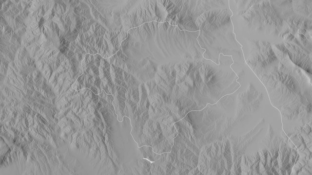 Toplički, Serbia - outlined. Grayscale