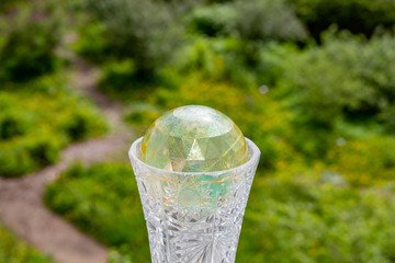 Magic ball with crystal faces for divination, games and witchcraft