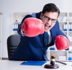 Lawyer working in his office