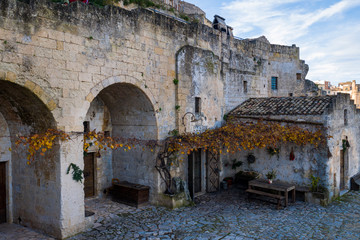 Vista panorámica de la antigua ciudad paleolítica de Matera, Sassi di Matera, Basilicata, sur de Italia
