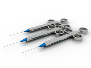 3D illustration Syringe with needle 
