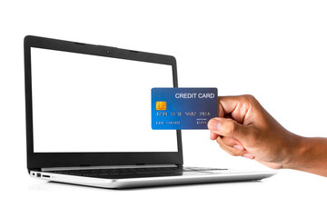 Notebook credit card white background
