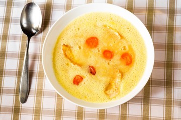 Vegetable soup from celery and carrot.