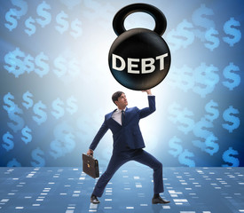 Business concept of debt and borrowing