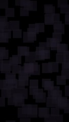 Black abstract background. Backdrop with grey squares. Vertical orientation. 3D illustration