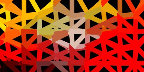 Light red, yellow vector abstract triangle background.