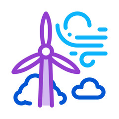 high wind energy mill icon vector. high wind energy mill sign. color symbol illustration