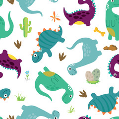 Cute dinosaur seamless pattern - 352633678