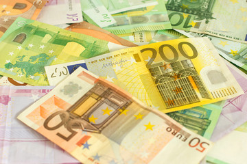 Euro currency money background with banknotes

