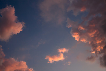 Cloudy sky morning sun background