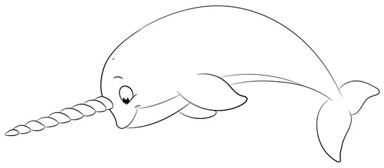 Niedlicher Narwal - Vektor-Illustration © Christine Wulf