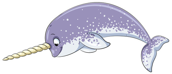 Niedlicher Narwal - Vektor-Illustration © Christine Wulf