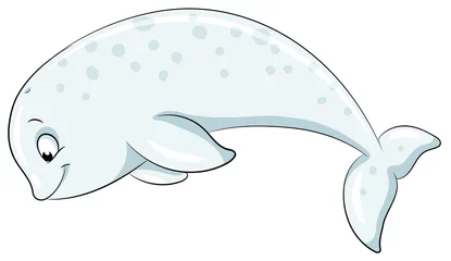 Foto op Plexiglas Schattige beluga walvis - vectorillustratie © Christine Wulf