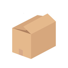 Cardboard box mockup for your design on white, stock vector illustration