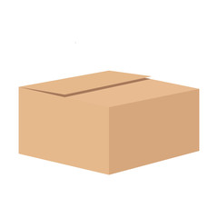 Cardboard box mockup for your design on white, stock vector illustration