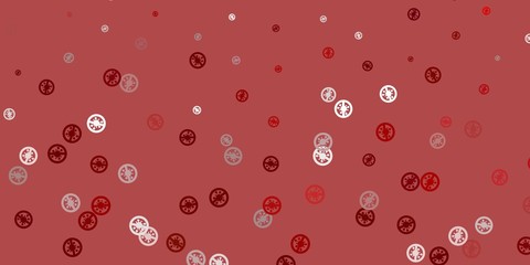 Light pink, red vector template with flu signs.