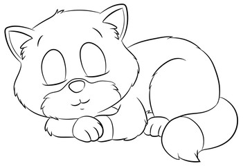 Niedliche schlafende Katze - Vektor-Illustration