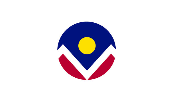 Denver city flag Colorado emblem symbol circle shape 