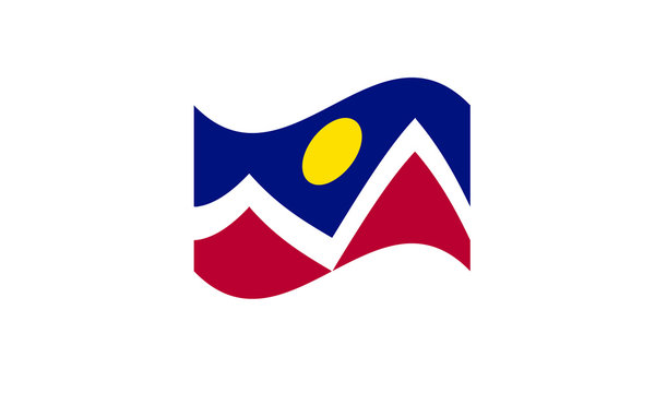 Denver city flag Colorado emblem symbol waving effect
