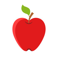 delicious red applein flat style for food design on white, stock vector illustration