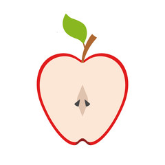 delicious red applein flat style for food design on white, stock vector illustration