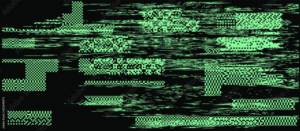 Poster vhs glitched screen with flickering pixels. retro technology style background.
