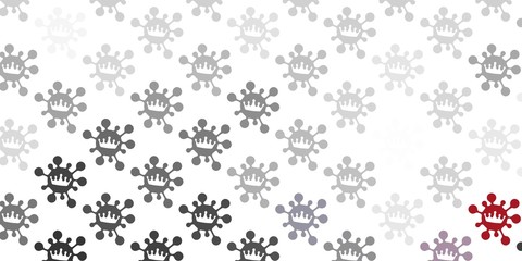 Light gray vector pattern with coronavirus elements.